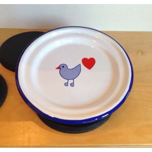 ままごと　青い鳥　ホーロー食器　プレートＮＥＷ　ミュンダーエマイル社　ドイツ