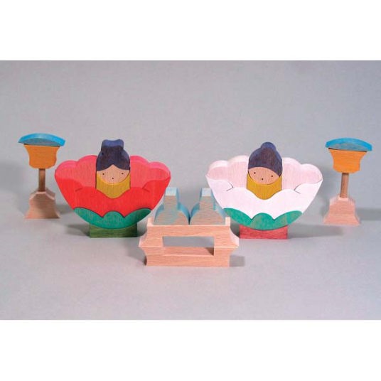 小黒三郎 遊プラン 組木のひな人形 木のおもちゃ アンディ アンド ジュディ